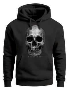 Hoodie Herren Totenkopf Skull Totenschädel Aufdruck Print Motiv Kapuzen-Pullover Männer Fashion Streetstyle Fashion Streetstyle Neverless®