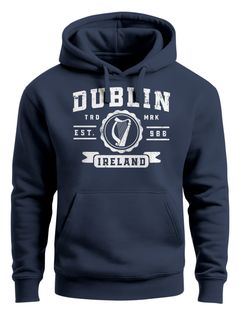 Hoodie Herren Dublin Irland Retro Design Print Aufdruck Kapuzen-Pullover Männer Fashion Streetstyle Neverless®