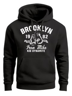 Hoodie Herren Boxen Iron Mike Brooklyn Retro Design Print Kapuzen-Pullover Männer Fashion Streetstyle Neverless®