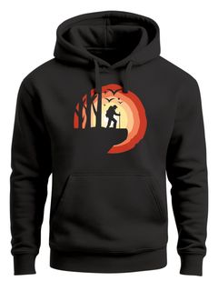 Hoodie Herren Wander-Motiv Trekking Aufdruck Kapuzenpullover Outdoor Fashion Streetstyle Neverless®