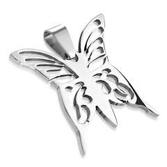 Edelstahl Anhänger Schmetterling Butterfly Halskette Lederkette Kugelkette Damen Herren Autiga®