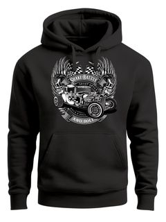 Hoodie Herren Rockabilly Hot Rod Rock n Roll Auto Kapuzen-Pullover Neverless®