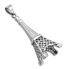 Edelstahl Anhänger Eiffelturm Paris Halskette Lederkette Kugelkette Damen Herren Autiga®