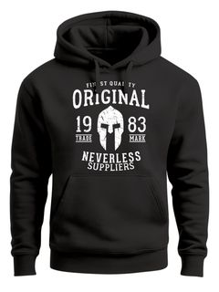 Hoodie Herren Original Gladiator Sparta Helm Athletic Vintage Kapuzen-Pullover Männer Neverless®