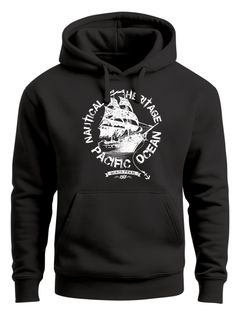 Hoodie Herren Segel Schiff Black Pearl Kapuzen-Pullover Männer Neverless®