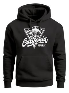 California Republic Hoodie Herren Wave Surf bedruckt Kapuzen-Pullover Männer Neverless®