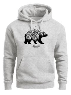 Hoodie Herren Bär Abenteuer Berge Wald Bear Mountains Adventure Kapuzen-Pullover Männer Neverless®