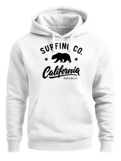 Hoodie Herren California Republic Bear Bär Sommer Surfing Kapuzen-Pullover Männer Neverless®