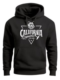 Hoodie Herren California Republic Grizzly Bär Kalifornien Kapuzen-Pullover Männer Neverless®