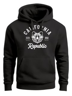 Hoodie Herren California Republic Grizzly Bär Kapuzen-Pullover Männer Neverless®