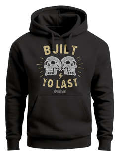 Hoodie Herren Tigerkopf Totenkopf Print Built to last Schriftzug Rocker Biker Racing Design Fashion Streetstyle Kapuzen-Pullover Männer Neverless®