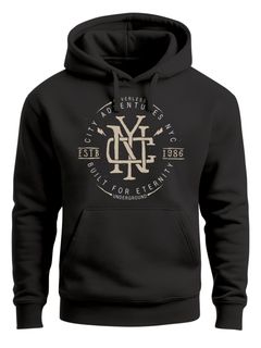 Hoodie Herren NYC Logo Print New York City Built for eternity Schriftzug Fashion Streetstyle Kapuzen-Pullover Männer Neverless®