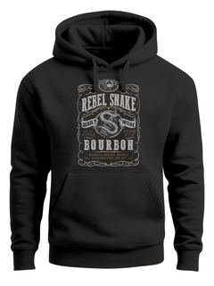 Hoodie Herren Whiskey Emblem Rebel Snake Bourbon Retro Style Fashion Streetstyle Kapuzen-Pullover Männer Neverless®