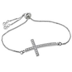 Damen Edelstahl Armband Armkette Kreuz Venezianerkette Cross Zirkonia Kristalle Autiga®
