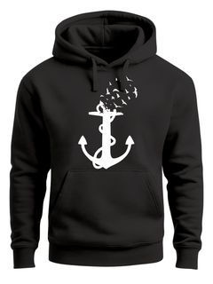Hoodie Herren Print Aufdruck Trend Anker Vögel Motiv Norden Meer Fashion Streetstyle Neverless®