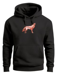 Hoodie Herren Wolf Polygon Tiere Print Aufdruck Geometrie Kapuzen-Pullover Männer Fashion Streetstyle Neverless®
