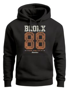 Hoodie Herren College Motiv Schriftzug Bronx 88 New York City Kapuzen-Pullover Männer Neverless®