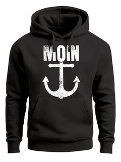 Hoodie Herren Moin Anker Retro Print Aufdruck Maritim Nordisch Kapuzen-Pullover Männer Fashion Streetstyle Neverless®