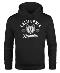 Hoodie Herren California Republic Grizzly Bär Kapuzen-Pullover Männer Neverless®