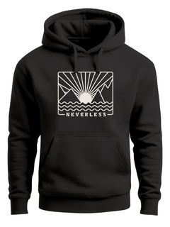 Hoodie Herren Print Outdoor Grafik Line Art Berge Sonne Natur Aufdruck Kapuzen-Pullover Männer Fashion Streetstyle Neverless®