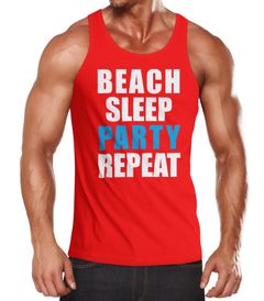 Herren Tanktop Beach Sleep Party Repeat Party  Moonworks®