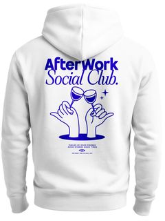 Herren Hoodie After Work Social Club Kapuzensweatshirt mit Gläser-Print Feierabend Streetwear Neverless®