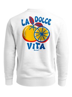 Sweatshirt Herren Pullover mit Backprint La Dolce Vita Statement Pullover mit Zitrus Print Summer Vibes Fashion Streetwear Neverless®