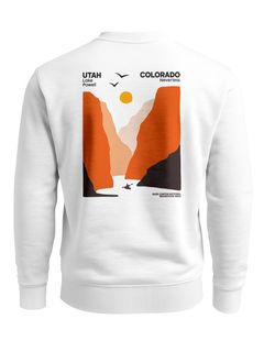 Sweatshirt Herren Pullover mit Backprint mit Canyon-Motiv Lake Powell Graphic Print Fashion Outdoor Streetwear Neverless®