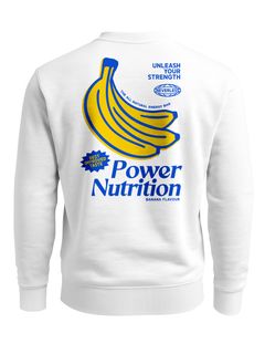 Sweatshirt Herren Pullover mit Backprint Power Nutrition Design Print Pullover mit Banana Graphic Vintage Sports Look Neverless®