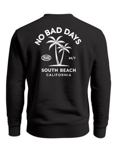 Sweatshirt Herren Pullover mit Backprint Palmenmotiv South Beach California Fashion Streetwear Neverless®
