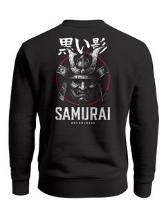 Sweatshirt Herren Japan Design mit Samurai Helm Warrior Streetwear Backprint Fashion Männer Neverless®