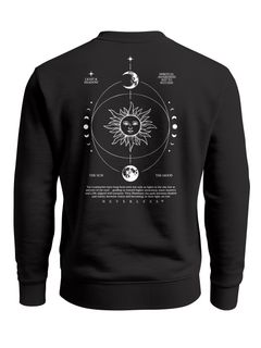 Sweatshirt Herren Pullover mit Backprint Astronomie Sonne-Mond Design Fashion Spiritual Streetwear Neverless®