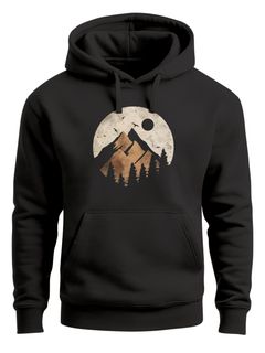 Hoodie Herren Print Aufdruck Motiv Outdoor Mountain Kapuzen-Pullover Männer Fashion Streetstyle Neverless®