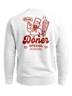 Sweatshirt Herren Pullover mit Backprint Döner Spezial Fun & Food Print Fashion Streetwear Neverless®