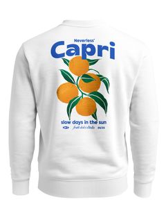 Sweatshirt Herren Pullover mit Backprint mit Orangen Design Italian Summer Streetwear Fashion Streetwear Neverless®