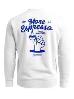 Sweatshirt Herren Pullover mit Backprint More Espresso Less Depresso Kaffeeliebhaber Pullover Fashion Streetwear Neverless®