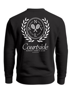 Sweatshirt Herren Pullover mit Backprint Courtside Tennis Club Rückendruck Fashion Streetwear Neverless®