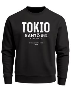 Sweatshirt Herren Frontprint Pullover mit Print Tokio Asia Fashion Streetwear Typographie Grafik Aufdruck Neverless®
