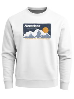 Sweatshirt Herren ohne Kapuze Frontprint Expedition Mountain Berge Design Rundhals-Pullover Fashion Streetwear Neverless®