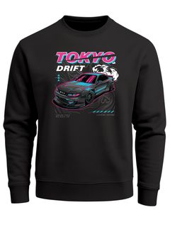 Sweatshirt Herren Frontprint Tokyo Drift Pullover mit Print Asien Racing Car Tuning Fashion Streetwear Neverless®