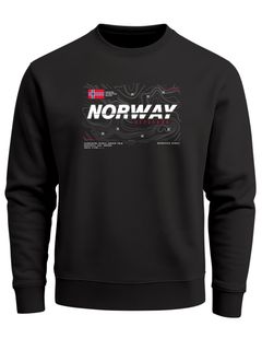 Sweatshirt Herren Frontprint Pullover mit Print Norway Norwegen Fashion Nordic Streetwear Skandinavien Neverless®