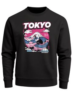 Sweatshirt Herren Frontprint Pullover mit Print Japan Tokyo Fuji Asia Urban Fashion Streetwear Neverless®
