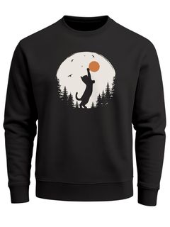 Sweatshirt Herren Frontprint Pullover mit Print Naturmotiv mit Katze Sonne Outdoor Fashion Streetwear Neverless®
