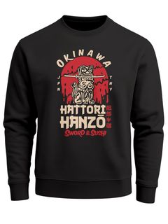 Sweatshirt Herren Frontprint Hattori Hanzo Pullover mit Grafik-Print Japan Okinawa Fashion Streetwear Neverless®