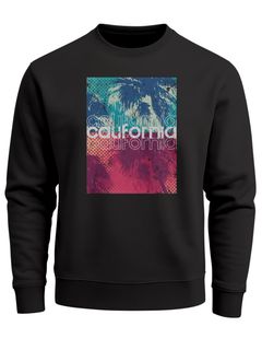 Sweatshirt Herren Frontprint California Pullover Palmen Print im Retro Look Fashion Streetwear Neverless®