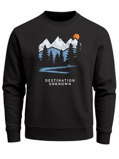 Sweatshirt Herren Frontprint Pullover mit Print Berg-Silhouette Adventure Outdoor Fashion Streetwear Neverless®