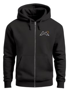 Herren Sweatjacke mit Kapuze Logoprint Mountain Life Pullover Zipjacke Zip-Hoodie Männer Outdoor Streetwear Herren Neverless®