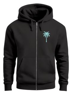 Herren Sweatjacke mit Kapuze Palmenlogo Travel Zipjacke Zip-Hoodie  Männer Fashion Streetstyle Neverless®