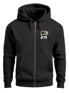 Herren Sweatjacke mit Kapuze Logo Wild Natur Aufdruck Zipjacke Zip-Hoodie  Männer Fashion Streetstyle Neverless®