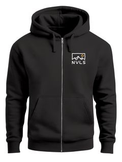 Herren Sweatjacke mit Kapuze und Brustlogo Mountain Nature Aufdruck Zipjacke Zip-Hoodie Outdoor Adventure Style Neverless®